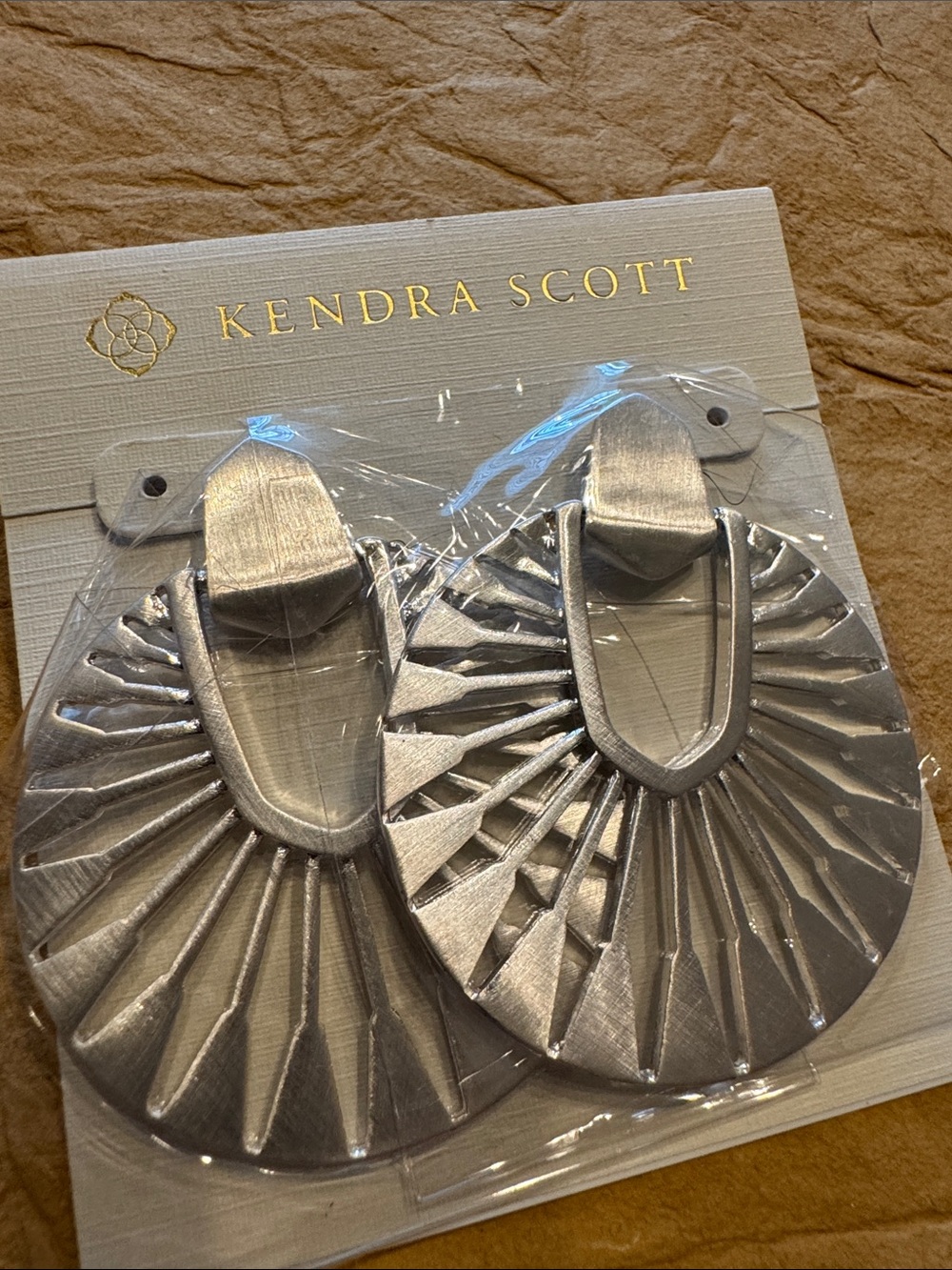 Kendra Scott Metallic Silver Radiant Fan Drop Earrings